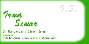 irma simor business card